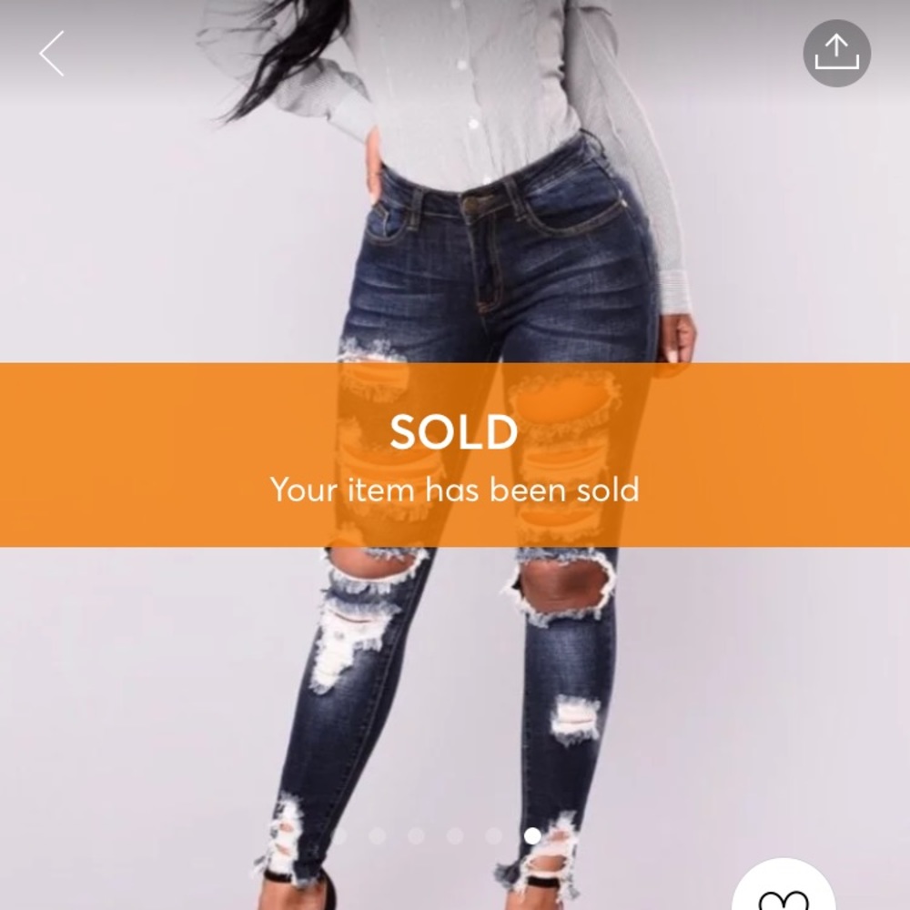 Fashion Nova Distroyed Jeans - Picture 1 of 8